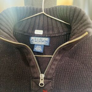 Polo by Ralph Lauren Men's Dark Brown Zip-Up Sweater